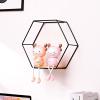 3Pcs Hexagonal Floating Shelves Wall Decor Modern Gold Hexagon Shelves for Wall Decorative Hexagon Metal Wire Storage Shelves Wall Mounted Floating Shelf Display Storage Rack for Bedroom Living(Black) view 2