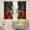 Kids Basketball Blackout Curtains,Basketball Court Geometric Patch Window Drapes for Boys Girls Adults,Ball Sports Gaming Orange Black Bright Window Treatments Grommet Top 2 Panel Set,52Wx63L inch view 4