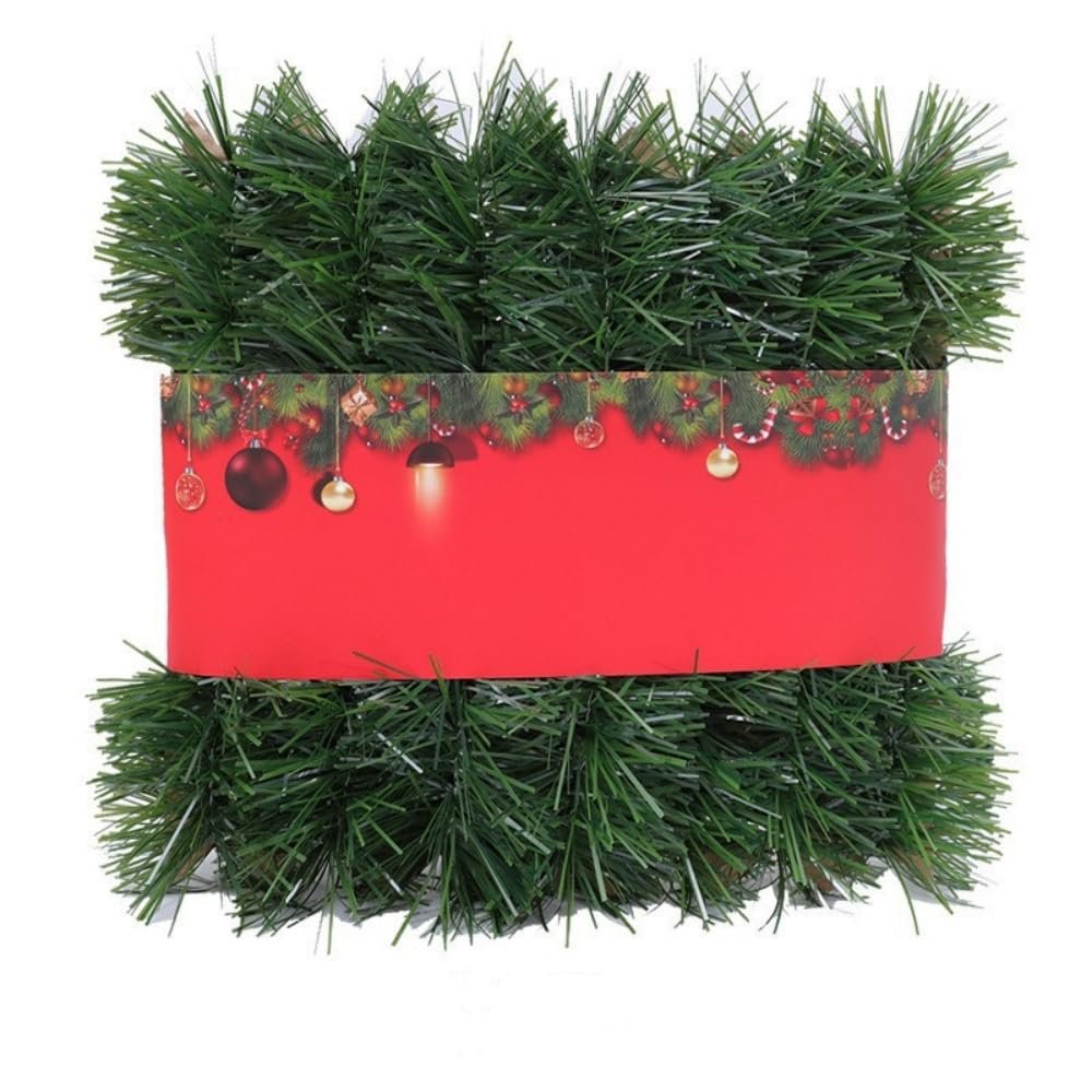 PICKBEAU Christmas Garland Decoration, 32.8 Foot Artificial Pine Garland Holiday Decor for Outdoor Indoor Green Greenery Fireplaces Holiday Party Decorations