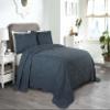 Superior Aspen Cotton Blend 2 Piece Bedspread Set, Oversized Bedspread, 1 Pillow Sham, Medium Weight Blanket, Home Bed Decor, Floral Scalloped, Matelasse Coverlet, Bedding Essential, Twin, Deep Sea view 1
