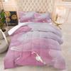Girls Women Rose Pink Marble Print Comforter Set Queen Size Abstract Art Kids Adult Bedroom Decor Duvet Bedding Set Soft Texture Marbling Pattern Quilt Set with 2Pillowcases view 1