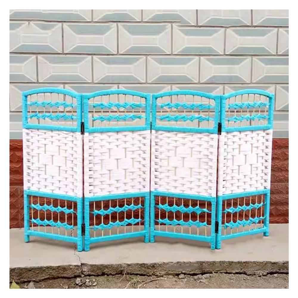 GOCHUSX 4/5/6 Panel Room Divider, Freestanding Privacy Screen, Folding Screen Room Dividers, Wooden Room Partitions Screen for Room Separation (Color : Blue, Size : 50x30cm-4PCS)