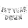 1st Year Down Banner Balloon, First Birthday,Football Theme Birthday Party,1st Year Down Football Baby shower Party Decorations (1ST YEAR DOWN Silver) view 1