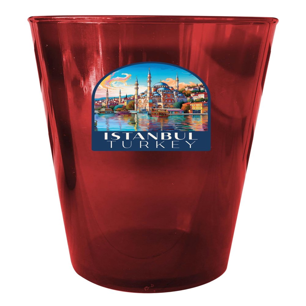 R and R Imports Istanbul Turkey Design A Souvenir Plastic 16 oz pint Red Single