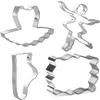 (4Pcs) 4 Piece Ballet Tutu Slipper Ballerina Plaque Cookie Cutter Set Metal view 1