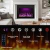 Rodalflame 21.14" W Rear Electric Fireplace Inserts with 3 Flame & Top Light, Recessed Fireplace Heater,Thermostat, 750/1500W, Crackling Sound, Logs & Crystals, Timer, No Wall Mount view 3