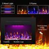 Rodalflame 21.14" W Rear Electric Fireplace Inserts with 3 Flame & Top Light, Recessed Fireplace Heater,Thermostat, 750/1500W, Crackling Sound, Logs & Crystals, Timer, No Wall Mount view 4