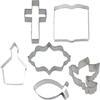 (6Pcs) 6 Piece Bible Study Christian Cross Dove Cookie Cutter Set ~ Communion Cookies view 1