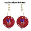 American Flag Peace Sign Christmas Ornaments Round Ornaments, 2024 Commemorative Ornaments, Christmas Tree Ornaments, Gift Ornaments view 3
