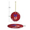 American Flag Peace Sign Christmas Ornaments Round Ornaments, 2024 Commemorative Ornaments, Christmas Tree Ornaments, Gift Ornaments view 4