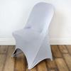 Tableclothsfactory 100 PCS Stretchy Spandex Fitted Folding Chair Cover Dinning Event Slipcover for Wedding Party Banquet Catering - Silver view 1
