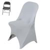 Tableclothsfactory 100 PCS Stretchy Spandex Fitted Folding Chair Cover Dinning Event Slipcover for Wedding Party Banquet Catering - Silver view 3