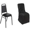 Balsa Circle 12 pcs Black Polyester Square Top Banquet Chair Covers Slipcovers for Wedding Party Reception Decorations view 2