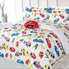 Twin/Full Kids Comforter Reversible Complete Bedding Set Girls Boys Toodler Patterned Sheets Set Pillow Sham and Decorative PillowSham (Racecar Red, Full) view 1
