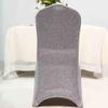 Tableclothsfactory 40 PCS Silver Spandex Stretch Banquet Chair Cover with Metallic Glitte Dinning Event Slipcover for Wedding Party view 2