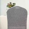 Tableclothsfactory 40 PCS Silver Spandex Stretch Banquet Chair Cover with Metallic Glitte Dinning Event Slipcover for Wedding Party view 4