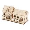 Abaodam 2pcs Wooden Christmas Ornaments Small House Adornments for Festive Tabletop Decor Xmas Decorations for Creating Dreamy Holiday Atmosphere view 1