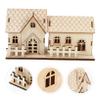 Abaodam 2pcs Wooden Christmas Ornaments Small House Adornments for Festive Tabletop Decor Xmas Decorations for Creating Dreamy Holiday Atmosphere view 3