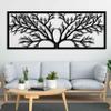 KAWA METALWORKS Large Metal Tree Wall Art, Horizontal Tree Metal Wall Art, Metal Wall Decor for Living Room (Large - 18.4" x 48" (H x W)) view 1