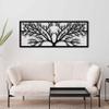KAWA METALWORKS Large Metal Tree Wall Art, Horizontal Tree Metal Wall Art, Metal Wall Decor for Living Room (Large - 18.4" x 48" (H x W)) view 3