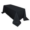 Balsa Circle 6 pcs 90x132-Inch Black Rectangle Polyester Tablecloths Table Cover Linens for Wedding Party Events Kitchen Dining view 1