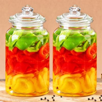 BAHELS Cookie Jar Cookie Jar with Airtight Lid for Kitchen Counter - Glass Jar for Cookie, Pastries, Cake, Candy Jar - Glass Storage Container Canister Food Container (Size : C 1350ML 2PCS)