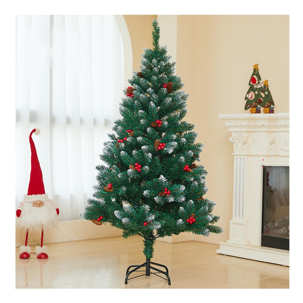 Artificial Christmas Tree, Premium Hinged Holiday Tree, Fake Xmas Tree with Durable Metal Legs, Easy Assemble for Home, Office, Party Decorate