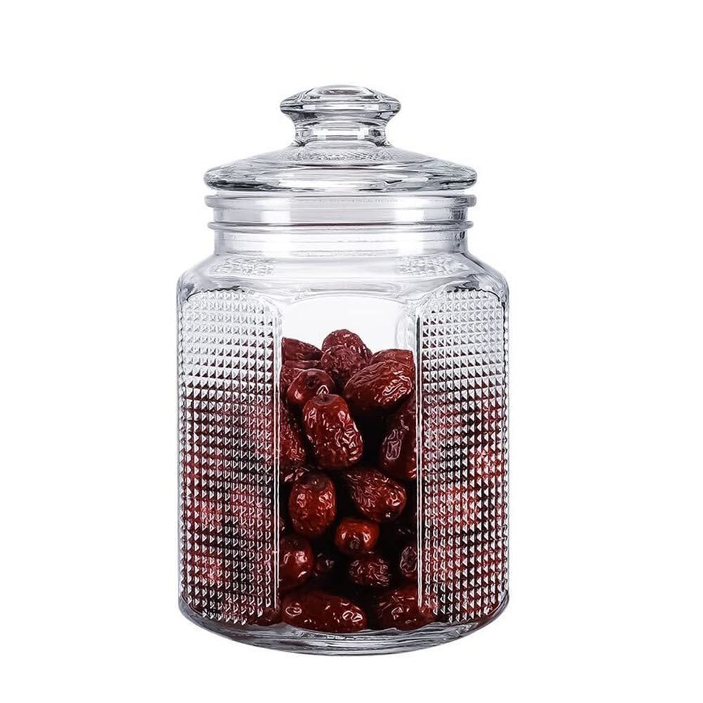 BAHELS Cookie Jar Thickened Glass Sealed Jar, Glass Cookie Jars with Lids, Ideal for Flour, Sugar, Coffee, Cookie Jar, Candy, Snack and More Food Container (Color : 2000ml)