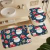 ZGDPBYF Bathroom Rugs Sets 3 Piece, Christmas Non Slip Bath Mats for Bathroom Floor,Bathroom Whimsical Wonderland,Ornate Patterns and Santa Magic Bathroom Mats Carpet, Bathroom Runner Shower Mat view 1