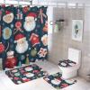 ZGDPBYF Bathroom Rugs Sets 3 Piece, Christmas Non Slip Bath Mats for Bathroom Floor,Bathroom Whimsical Wonderland,Ornate Patterns and Santa Magic Bathroom Mats Carpet, Bathroom Runner Shower Mat view 2