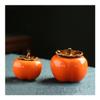 Cookie Jar Creative Persimmon Cookie Jar Biscuit Barrel Airtight with Lid, Tea Cans, Ceramic Portable Sealed Container for Candy, Cookie, Nuts Food Container (Color : 2PCS M Gift Box) view 3