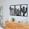 KAWA METALWORKS Cactus Plant Metal Wall Art, Set of 3 Metal Wall Decor for Living Room, Large Cactus Hangings Over the Bed, Desert Art Wall Sculpture (Small - 14" x 25.4" (H x W)) view 1