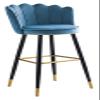 Barstools Velvet Fabric Barstool, Black Metal Legs Seat, 26 inches Counter Height Bar High Chair, Easy Assemble Bar Stool Furnitere (Color : Blue-) view 1