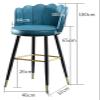 Barstools Velvet Fabric Barstool, Black Metal Legs Seat, 26 inches Counter Height Bar High Chair, Easy Assemble Bar Stool Furnitere (Color : Blue-) view 2