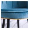 Barstools Velvet Fabric Barstool, Black Metal Legs Seat, 26 inches Counter Height Bar High Chair, Easy Assemble Bar Stool Furnitere (Color : Blue-) view 4