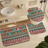 ZGDPBYF Bathroom Rugs, Christmas Bath Mat - Non-Slip Bath Rugs, Charm,Greetings and Ornaments GaloreMachine Wash, Dries Quickly - Ultra Soft Bath Mats for Bathroom, 3 Piece Bathroom Rug Set view 1