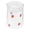 Didiseaon 1set Glass Strawberry Water Cup with Lid Cute High Borosilicate Glass Cold Drink Jar for Juice Milk Smoothies for Home Office Parties view 1