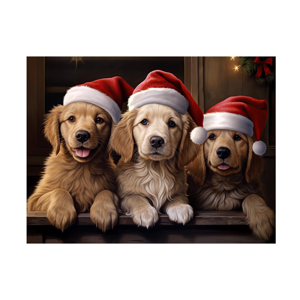 Trademark Fine Art Canvas Wall Art - Momart 'Christmas Friends 5' Wall Art for Living Room, Bedroom, or Office Dcor