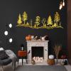 ICEWQOQU Metal Tree Hillside, Metal Wall Art, Nature Wall Sculpture, Metal Forest Wall Art, Metal Tree Wall Art Decor, Large Metal Wall Art, Home Decor (Silver, 11"x30"|28x76cm) view 2