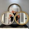 BZCKBZ 80cm/31.5in European Retro Mirror for Bathroom, Round Wall-Mounted Mirror for Hotel Sink, Exquisite Decorative Mirror(B) view 2