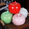 Cookie Jar Ceramic Creative Apple Storage Airtight Jar, Cookie Jar Biscuit Barrel, Food Storage Canister for Tea Candy Cookie Coffee Snacks Food Container (Color : Sky Blue 500g) view 3