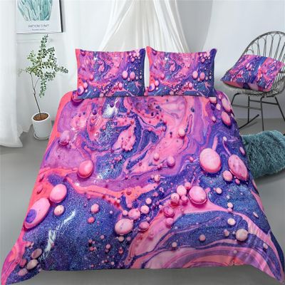 REALIN Color Swirl Marble Duvet Cover Set Marble Prints Bedding Girl Boy Kids Bed Sets 2/3/4PCS Quilt Covers/Sheets/Pillow Shams,Twin/Full/Queen/King (C,Queen-228x228cm-4PCS)