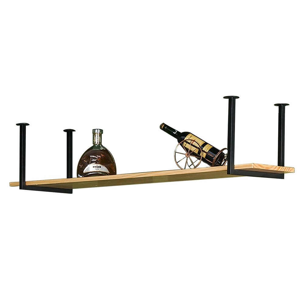 Ceiling Floating Shelves - Hanging Wine Rack, Solid Wood Shelf Kitchen Pot and Pan Rack, Ceiling Mounted Storage Shelf, Bar Restaurant Decorative Flower Stand60cm/80cm//100cm/120cm/150cm ( Size : 60x