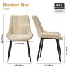 CLIPOP Dining Chairs Set of 6, Faux Leather Dining Room Chair with Upholstered Seat, High Back Comfy Cushion, Metal Leg, Accent Kitchen Side Chair for Living, Restaurant & Meeting Room, Khaki view 3
