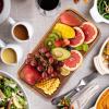 16"x 8" Large Wooden Serving Trays Decor Long Charcuterie Cheese Boards Acacia Wood Kitchen Dinner Platters Rectangular Snack Appetizer Plates for Food Dish Rectangle Party Cookie Dessert Tray view 2