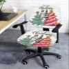 AMZRicher Gold Christmas Tree Office Chair Cover Stretchable Computer Chair Seat Cover Backrest Slipcovers, Stretchable Rotating Desk Chair Seat Cushion Split Protectors Winter Snowflake Pink Green view 3