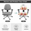 AMZRicher Christmas Tree Office Chair Cover Stretchable Computer Chair Seat Cover Backrest Slipcovers, Stretchable Rotating Desk Chair Seat Cushion Split Protectors Gold Red Geometric Snowflake view 2