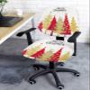 AMZRicher Christmas Tree Office Chair Cover Stretchable Computer Chair Seat Cover Backrest Slipcovers, Stretchable Rotating Desk Chair Seat Cushion Split Protectors Gold Red Geometric Snowflake view 3