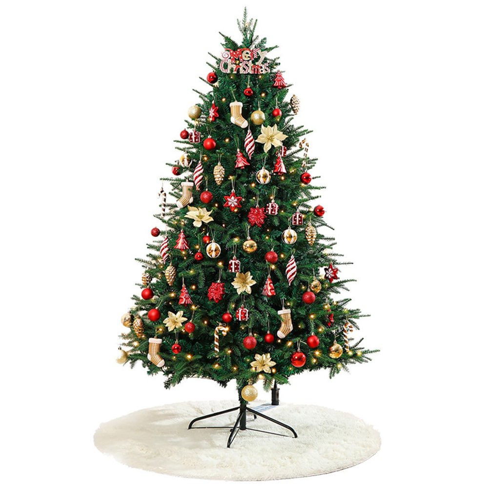 Felt Xmas Tree, Christmas Tree with LED Light, Luxury Tipped Artificial Xmas Tree Seasonal Decoration Celebration for Christmas Party Home Decoration