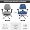 AMZRicher Christmas Balls Office Chair Cover Stretchable Computer Chair Seat Cover Backrest Slipcovers, Stretchable Rotating Desk Chair Seat Cushion Split Protectors Winter Fantasy Snowflake Blue view 2